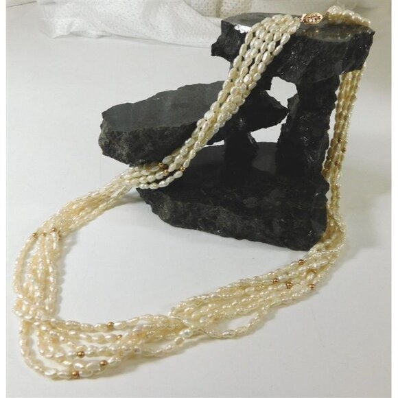 7/1108 Multistrand Freshwater Pearls with 14k Beads and Clasp - Picture 5 of 10